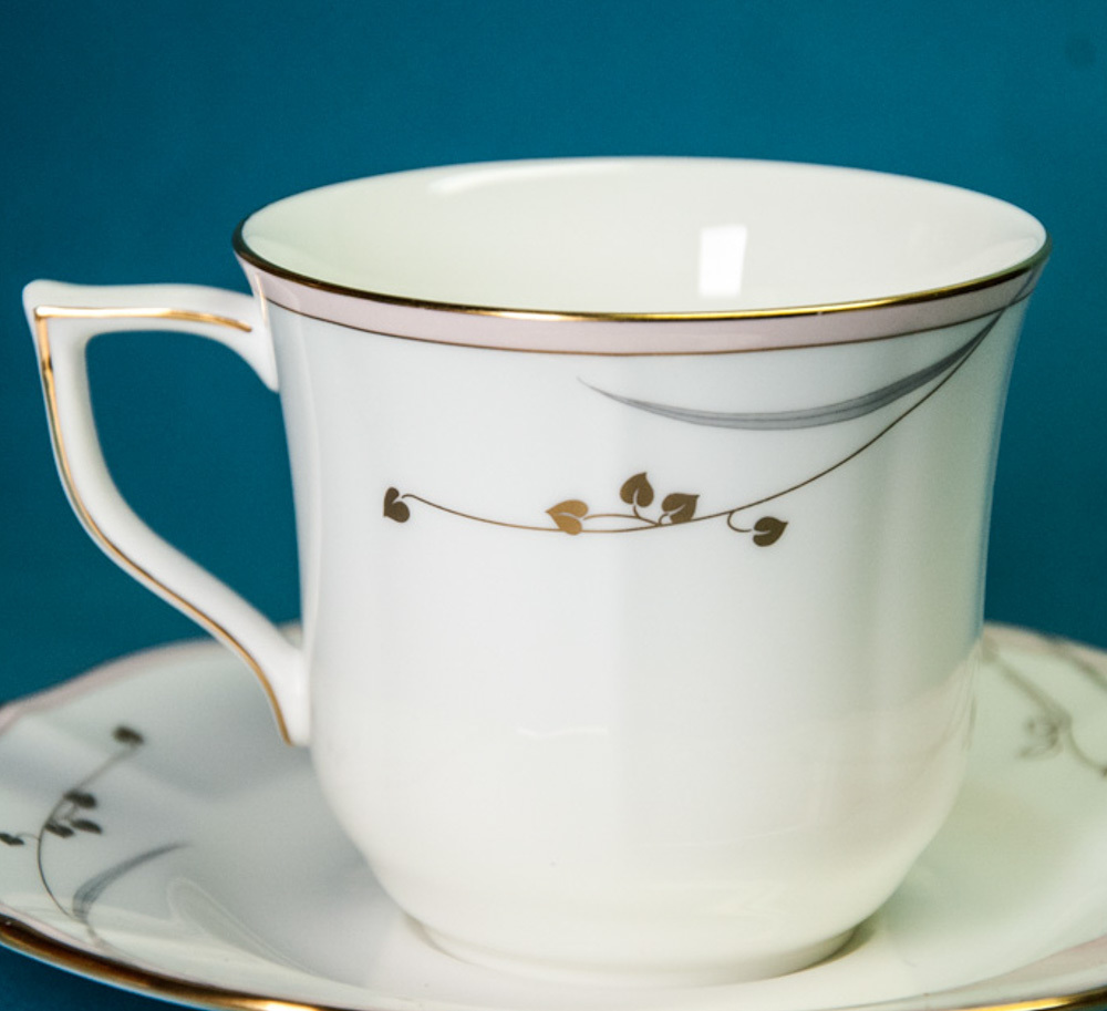 Mikasa Bellamy Orphan Coffee Tea Cup Gold Rim Pink Calla Lily Cap II Item image 2