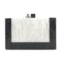 Fashion Women Bag Acrylic Evening Bag High Quality Marble work Clutches Female   - £95.81 GBP