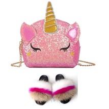 Women&#39;s  Slides Cute Cartoon Unicorn Jelly Bags Sets Woman Fluffy  Slippers Love - £40.87 GBP