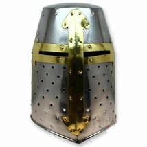 Medieval Knights Templar Helmet Armor Carbon Steel Forged Crusader Great... - £59.26 GBP