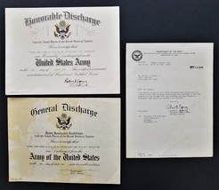 LOT vintage 1959 GEN&#39;L DISCHARGE changed 1979 to HONORABLE norristown pa... - £53.67 GBP