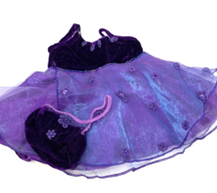 Build-A-Bear Purple Velvet and Iridescent Taffeta Dress &amp; Matching Purse - $445.25 MXN