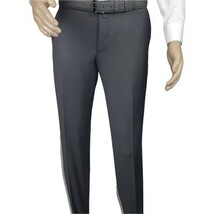 Men's MONO Turkey Slacks 100% Wool Plain Front Slim Fit 2502-06 Silver Gray image 5