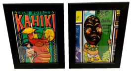 Tiki Color Pictures With Black Frames Lot Of 2 Kahiki The Groove Honolul... - £22.28 GBP