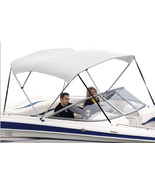 Shademate 80098 WHT White Poly 2-Bow Bimini Top,5&#39;6&quot;L,42&quot;H,54”-60&quot;W-NEW-... - $5,351.69 MXN