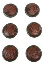 Set Of 6 Western Rustic Faux Tooled Leather Green Borders Cabinet Door K... - $30.95