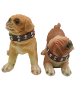 Set of 2 Pug Dogs Figurines Jeweled Collars Collectible Display Decorati... - $30.67 CAD