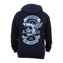 Lowbrow Art Fury Road Cafe Racer Skull Crossbones Black Zip Hoodie S-M-L... - £46.88 GBP