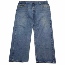 Wrangler Jeans Mens 42x30 Blue Relaxed Straight Medium Wash Denim - £20.30 GBP