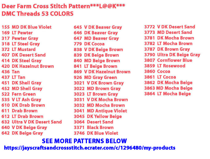 Deer Farm Cross Stitch Pattern***L@@K*** Item image 13