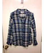 NWT Old Navy Womens Small Classic Fit Plaid Long Sleeve Shirt Lightweigh... - $11.87