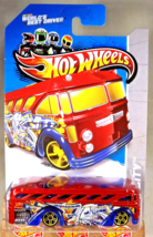 2013 Hot Wheels #31 Hw City-Graffiti Rides Surfin&#39; School Bus Red w/Yellow PR5Sp - $9.95