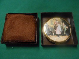 NEW...LADIES COMPACT in Felt Bag and Box VICTORIAN Design - $15.43
