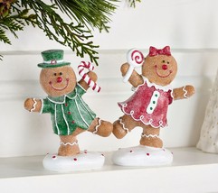 2-Piece Glistening Gingerbread Figures by Valerie in Classic - £154.58 GBP