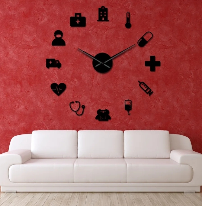 Hospitals Pharmacist Kit Giant Frameless DIY Wall Clock Home Office Decor - $22.99+