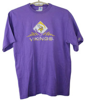 Vintage Logo 7 Minnesota Vikings NFL Embroidered Single Stitch T Shirt Mens 2XL - $23.47