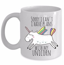 Sorry I Can&#39;t I Have Plans With My Unicorn Funny Sarcastic Mug Gift Coffee Cup - £15.37 GBP