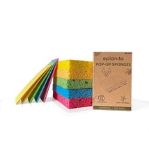 Pop-Up Sponges (5 Pack) Natural Cellulose, Compostable, Scratch-Free Cleaning Fo - £9.66 GBP