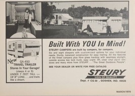 1970 Print Ad Steury Tent Camping &amp; Travel Trailers Made in Goshen,Indiana - $14.38