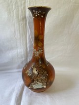 Ancien Japonais Sutsuma Pottery Peint Vase Avec Figurines. Signé Bas - $498.99