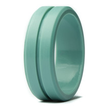 Silicone Wedding Ring | Rubber Wedding Band | Groove Ring 7mm Wide | Turquoise - £11.75 GBP