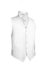 White Silk Faille Tuxedo Vest and Bowtie Size 5Xlarge Long - £113.66 GBP