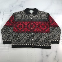 Pendleton Cardigan Sweater Womens Extra Large Red Black White Buttons No... - £79.09 GBP