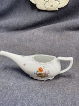 ANTIQUE Vintage INVALID FEEDER Porcelain China PAP BOAT Cup / Flowers - £15.48 GBP