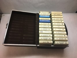 Vintage Eight Track Case Faux Leather Carrying Case Handle 24 8 Tracks Various - £94.73 GBP