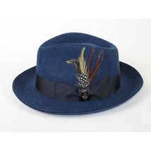 Bruno Capelo Hat Australian Wool Fedora Teardrop Crown Fabio FB234 Denim image 2