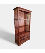 Mahogany Bookcase Wood Tall Cupboard Colonial Mens Room Shelf - $18,981.39 MXN