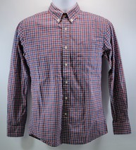 MS) Men&#39;s Uniqlo Red White Blue Plaid Button Up Casual Long Sleeve Shirt XS - $24.74