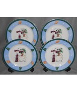 Set (4) Pfaltzgraff SNOW BEAR Salad Plates CHRISTMAS PATTERN - $40.69 CAD