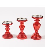 Set of 3 Illuminated Mercury Glass Pedestals by Valerie in Red - £145.00 GBP