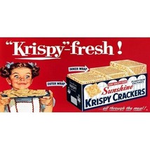 AMERICAN FLYER KRISPY CRACKERS ADHESIVE WHISTLE BILLBOARD STICKER for 57... - £9.55 GBP