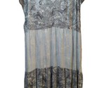 Wonderly 2x women&#39;s maxi dress 18-20 blue gray white paisley tiered look - $19.79