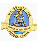 Hummel Club Charter Member 15 Year Anniversary Pin Gold Tone Enamel Vintage - $12.99