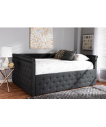 Amy Dark Gray Fabric Upholstered Queen Size Daybed - €789,46 EUR