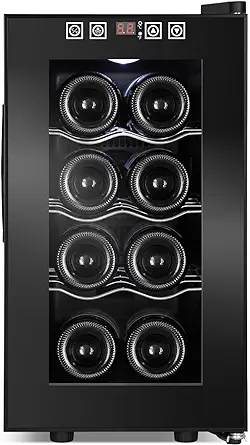 Wine Cooler 8 Bottles, Small Compact Wine Refrigerator With Removable Sh... - $277.99