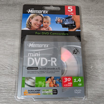 Memorex Mini DVD-R for DVD Camcorders - 30min/1.4GB - 5-Pack - New - £10.95 GBP