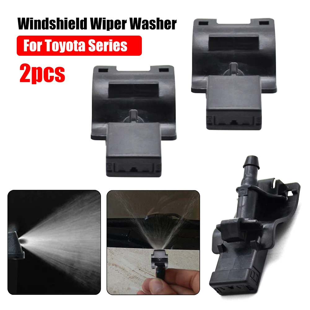 2Pcs Front Windshield Wiper Washer Jet Nozzle Hood Liquid Sprayer For Toyota C - £10.62 GBP