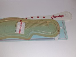 Vintage Personalized Comb 80s Hearts CAROLYN White Comb NEW Contenova No... - £5.42 GBP