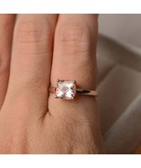 925 Sterling silver Gold plated pink morganite Statement engagement Ring - £53.05 GBP