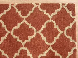 Moroccon Style Scroll Pattern Woolen Area Rug - 5&#39; x 8&#39; - £236.94 GBP