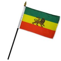 RFCO Ethiopia Lion 4&#39;&#39;x6&#39;&#39; Flag Desk Set Table Stick Black Base Best Garden Outd - £3.39 GBP