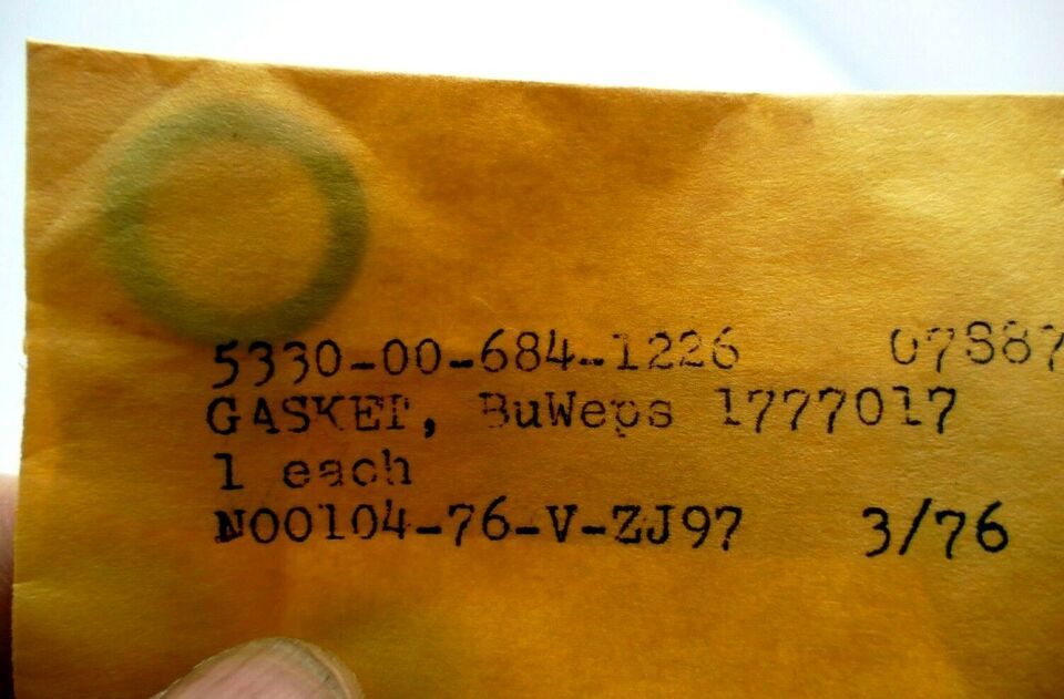 5330-00-684-1226 gasket BuWeps 177017  1777017, 5330-00-684-1226, 00-684... - $13.06