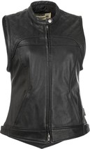 HIGHWAY 21 Women&#39;s Ava Leather Motorcycle Vest, Black, 3X-Large - £110.27 GBP