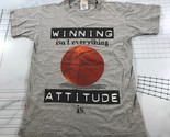 Vintage Basketball T Shirt Mens Medium Heather Grey Winning isn&#39;t Everyt... - $18.49