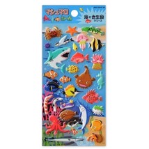 CUTE SEA LIFE STICKERS Puffy Sticker Sheet Craft Kids Scrapbook Animals ... - $2.49