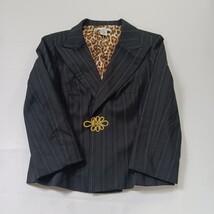 WD Platinum RN#111745 Women's Black Striped Blazer Size 10 image 11